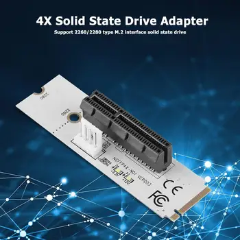 Адаптер передачи данных Светодиодный индикатор напряжения PCI Express Riser Card M2 Key M - PCIE X4 Адаптер со светодиодным индикатором