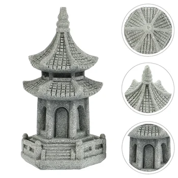 Маленький прочный практичный садоводческий декор пагода форма ландшафт декор пагода статуя украшение DIY бонсай пагода статуя