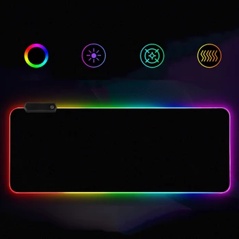 RGB Gaming Красочный светодиодный коврик для мыши Большой профессиональный компьютерный мягкий коврик для мыши с подсветкой Коврик для мыши Dota LOL Клавиатура Настольный коврик