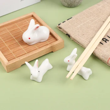 1 шт. Симпатичная керамическая мультяшная подставка для кролика Китайские палочки для еды Держатель Уход Хранение Модная кухонная посуда