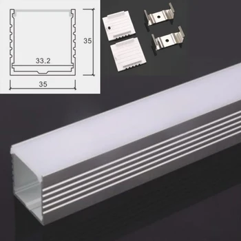  светодиодная лента алюминиевый профиль для линейного светодиодного жесткого барного светильника Корпус светодиодной планки с алюминиевым каналом с крышкой