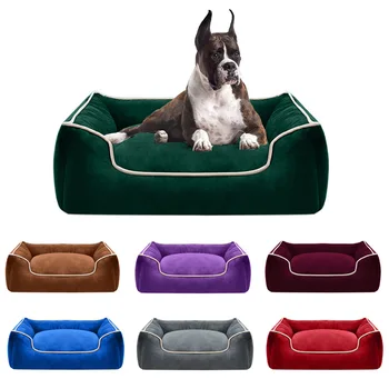  Новая большая кровать для собак Утолщенный теплый нескользящий коврик Four Seasons Универсальный съемный питомник для домашних животных Диван для собак Товары для домашних животных