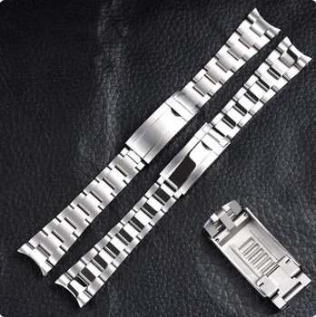  Высококачественный 20-миллиметровый матовый средний полированный логотип Crwon Браслет из нержавеющей стали для ремешка для часов Rolex Submariner