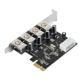 PCI-E Адаптер Плата PCI Express на 4XUSB3.0 Большая 4-контактная видеокарта Шнур питания Плата расширения
