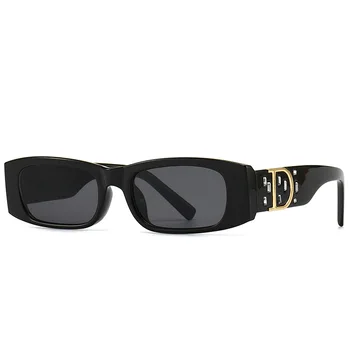 Роскошные женские винтажные прямоугольные солнцезащитные очки для мужчин 2022 года Fashoin Brand Designer Квадратные солнцезащитные очки Gradient Retro Женские оттенки UV400