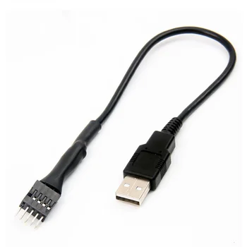 9Pin Штекерный к внешнему USB A Штекерный ПК Материнская плата Внутренний удлинитель данных 20 см