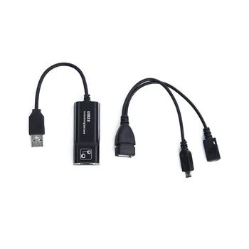 Адаптер USB 2.0 на RJ45 с кабельным адаптером Mirco OTG USB 2.0 Адаптер LAN Ethernet для Amazon Fire TV 3 или Stick GEN 2