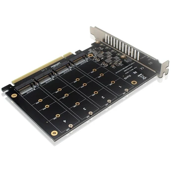 4 Адаптер NVMe на PCIE Адаптер M.2 NVME на PCIe X16 4X32 Гбит/с M Key Converter Reader Расширение