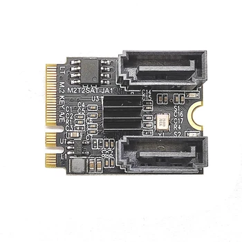 M2 - SATA3.0 Адаптер M.2 NGFF KEY A+E PCI Express - SATA3.0 Двухпортовая карта расширения жесткого диска 6 Гбит/с JMB582 без привода
