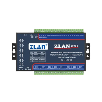 Ethernet RJ45 ZLAN6808-8 Advanced 4G RS485 8Port DI DO AI Удаленный контроллер ввода-вывода Поддержка Modbus TCP RTU JSON