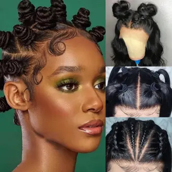 HD Плетеная волна тела Полное кружево Фронтальные парики из натуральных волос для черных женщин Волнистые кружевные парики Человеческие волосы предварительно выщипанные натуральные волосы