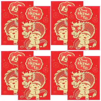 Деньги Красные карманы Китайские конверты с удачными деньгами Год Красные конверты Конверты с наличными Мешки с деньгами Случайный стиль