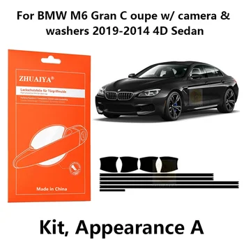  Дверные краевые щитки Дверная ручка Чашка Защитная пленка для краски TPU PPF для BMW M6 Gran C oupe с камерой и шайбами 2019-2014 4D седан
