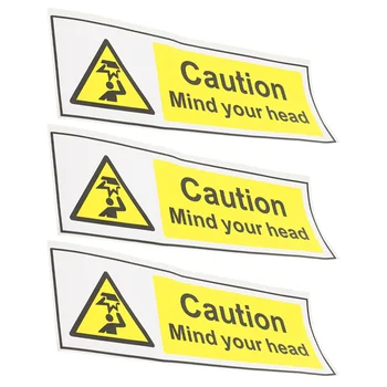 3 шт. Следите за своей головой Наклейки Самоклеящиеся Низкий накладной зазор Знак Предупреждение Предупреждающий знак
