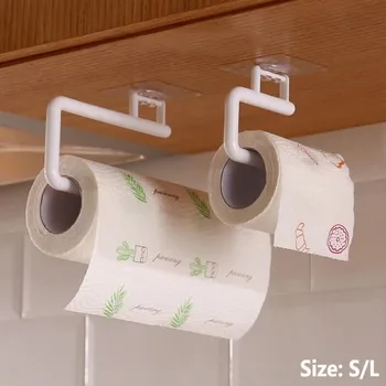 Держатели для туалетной бумаги Самоклеящаяся подставка для кухонной туалетной комнаты Регулируемая пластиковая стойка для полотенец для хранения салфеток в ванной комнате
