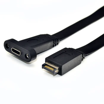 10 Гбит/с USB 3.1 Type C Разъем передней панели Тип E Штекерный разъем кабеля материнской платы Посеребренный Снижает импеданс проводника