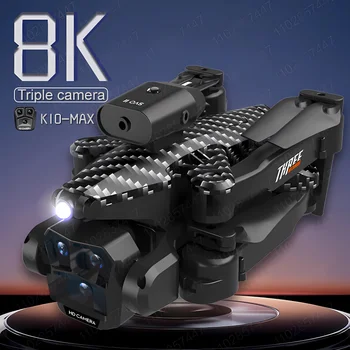 Новый K10 Mini 4K Дрон 8K Профессиональный Три Камеры Широкоугольный Оптический Поток Локализация Обход Препятствий RC Квадрокоптер Игрушка Подарок