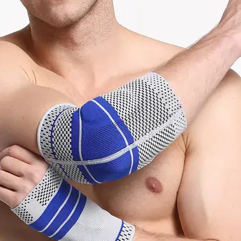 1 пара: баскетбольный силиконовый налокотник, эластичная поддержка локтя, поддержка для локтя, дышащий волейбол, бадминтон, рукав, спортивный протектор
