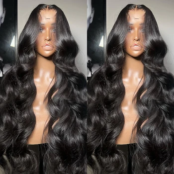 Melodie 13x4 Прозрачный кружевной парик из натуральных волос Body Wave Бразильский Remy 32-дюймовый водяной волна для женщин