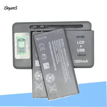 iSkyamS 2x 1500mAh Запасной аккумулятор bateria bn01 + универсальное зарядное устройство для Nokia Lumia X 1045 RM-980 RM 980 Normandy BYD BN-01