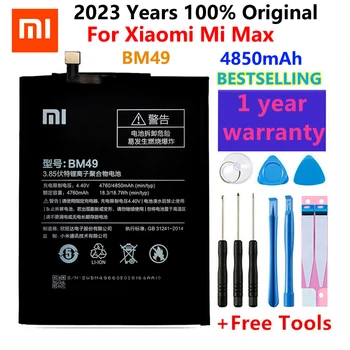 Xiao Mi Оригинальная сменная батарея BM49 для Xiaomi Mi Max Аутентичный аккумулятор телефона 4850 мАч + Бесплатные инструменты + наклейки