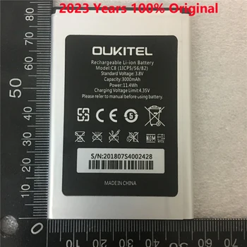 100% оригинальный аккумулятор oukitel C8 Новый 5,5-дюймовый аккумулятор мобильного телефона oukitel C8 3000 мАч с номером отслеживания