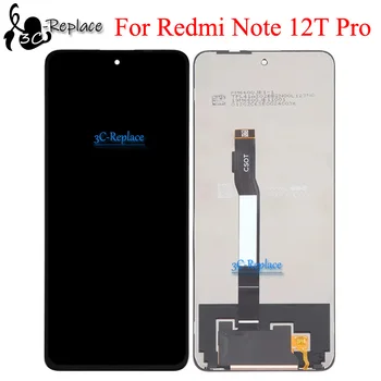черный 6,6 дюйма для Xiaomi Redmi Note 12T Pro 23054RA19C ЖК-дисплей Сенсорный экран Дигитайзер в сборе Заменить / С рамкой
