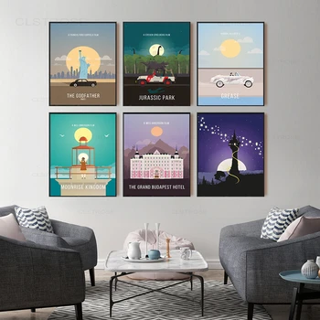 Знаменитый кинопарк Холст Плакат, вдохновленный живописью, минималистичный нью-йоркский плакат Cuadros и печатные настенные картины для гостиной