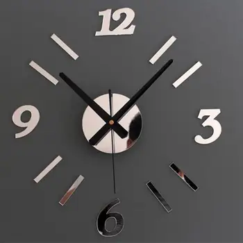 Новое поступление 3D Наклейки на стену Креативная мода Часы для гостиной Большие настенные часы DIY Украшение дома Акрил + EVA для спальни