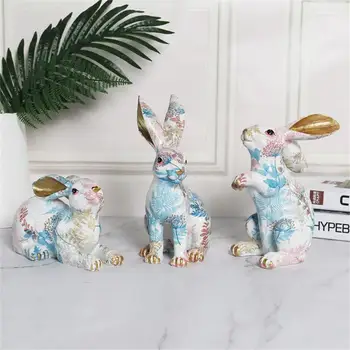 Фигурка кролика Замечательная весенняя фигурка пасхального кролика Легкая скульптура кролика