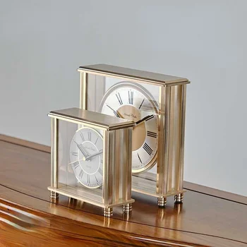 Новые роскошные европейские настольные часы в стиле ретро украшение для дома гостиная офис настольные настольные часы винтажные металлические бесшумные настольные часы