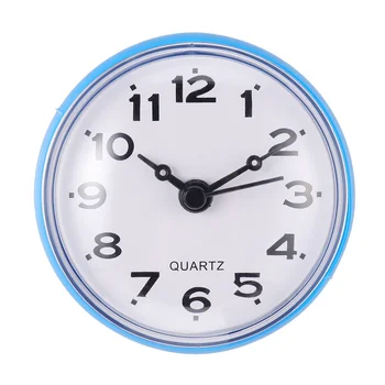  Водонепроницаемые настенные часы Кухонные часы на присоске Анти-туман Немой Настенные часы Бесшумные висячие часы для домашнего офиса Декор Синий