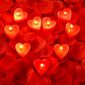  коробка из 9 чайных свечей в форме сердца романтическая маленькая сладкая свадебная вечеринка и домашнее использование каждая может гореть 2-3 часа рождественский подарок