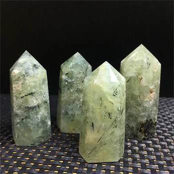 Натуральные кристаллы, лечебные камни, кварц, зеленый пренит, наконечник палочки для продажи