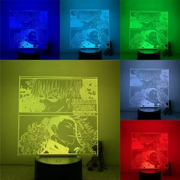 Jujutsu Kaisen Gojo Satoru Geto Suguru LED NightLight 3D Lamp Action Figure 7 Colors Сенсорный стол Декор Ночник Подарок Модель