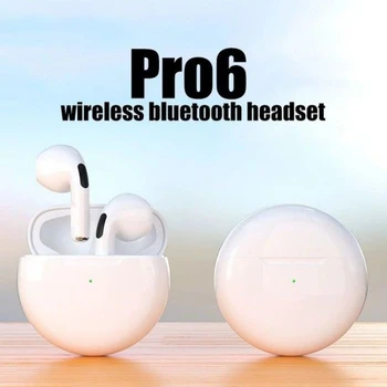 Pro 6 TWS Беспроводные наушники с микрофоном Fone Bluetooth Наушники Спортивная гарнитура для бега для Apple iPhone Xiaomi Pro6 Наушники