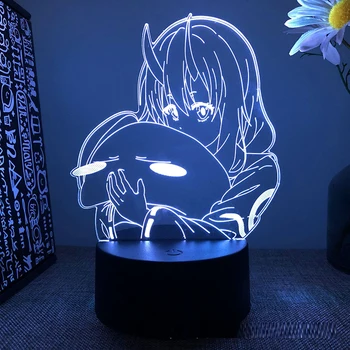 В тот раз я перевоплотился в слизь Rimuru Tempest Аниме Фигурка 3D Светодиодная Лампа Для Спальни Манга Ночные Огни Детский Подарок