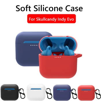 Силиконовый чехол для Skullcandy Indy Evo Чехол для беспроводных наушников Bluetooth Защитный чехол для наушников с защитой от потери