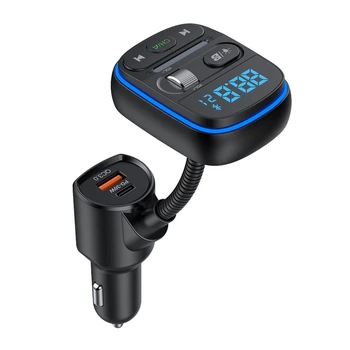 Запасные части Bluetooth FM-передатчик для автомобиля, более сильный Hi-Fi басовый микрофон, адаптер PD 30 Вт + QC 3.0 с 7-цветным светодиодом
