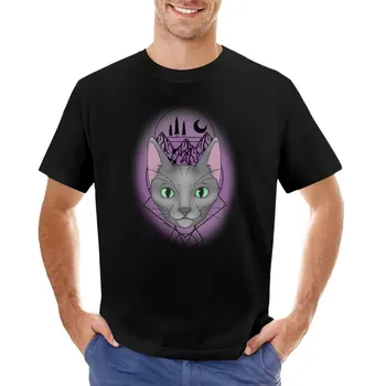 Геометрическая татуировка кошки футболки на заказ футболки аниме мужские футболки с длинным рукавом