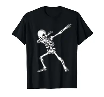  100% хлопок Dabbing Skeleton Shirt Дети Взрослые Мальчики Забавная футболка на Хэллоуин МУЖЧИНЫ ЖЕНЩИНЫ УНИСЕКС Футболки Размер S-6XL