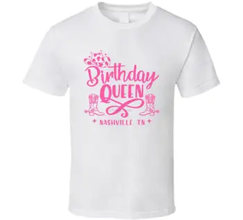 Nashville Birthday Queen Розовая футболка с изображением