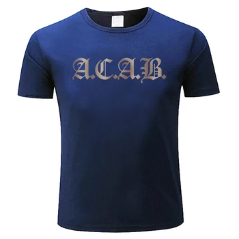 мужская повседневная футболка хлопок мужская футболка ACAB буква футболка большего размера летняя модная футболка для мальчиков