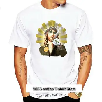 Camiseta divertida de manga corta para verano, camisa ligera con diseño de fumadores de Jesús, envío gratis, nuevo