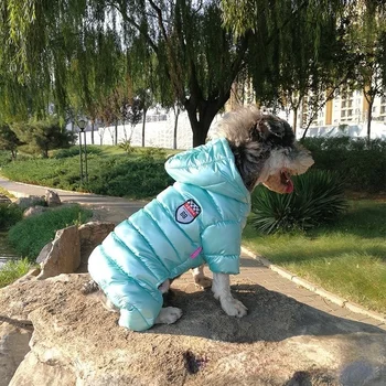  Зимняя куртка для домашних животных Зимняя одежда для собак Пуховая куртка Одежда для собак Lwarm Puppy Pet Dog Coats Водонепроницаемая одежда для собак с капюшоном