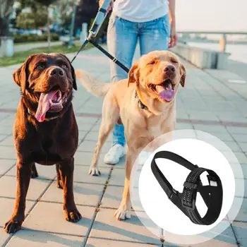 Регулируемый намордник собаки Регулируемый светоотражающий поводок для собак для комфортных прогулок на свежем воздухе Простой в использовании недоуздок для домашних животных с мягким носом