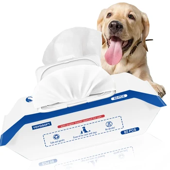 Салфетки для выгула собак чистящие и гигиенические одноразовые 80шт в пакете