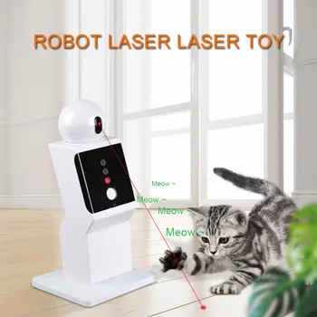 Pet Cat Лазерный робот Игрушка Умные кошки Играют со светодиодным роботом Игрушка Зарядка модели Лазерный робот Игрушки Поставка Self-Hey Led Funny Interactive