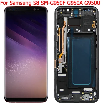 Оригинал для Samsung Galaxy S8 ЖК-дисплей с рамкой 5,8 дюйма Galaxy S8 SM-G950F / DS G950F G950A G950N Дисплей ЖК-детали