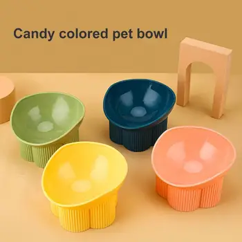  Pet Dog Cat Bowl с приподнятой подставкой Кормушка для кошек с едой и водой Защита шейных позвонков Предотвращение обратного потока Приподнятая миска для корма для кошек